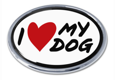 I Love My Dog Chrome Emblem