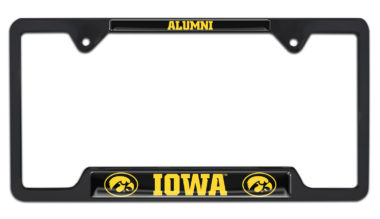 Iowa Alumni Black License Plate Frame image