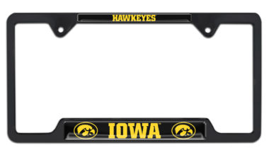 Iowa Hawkeyes Black License Plate Frame image