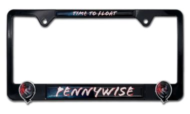 3D Pennywise IT Movie "Time to Float" Black Metal License Plate Frame