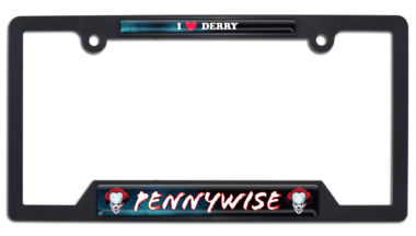 Pennywise Black Open Corner Plastic License Plate Frame
