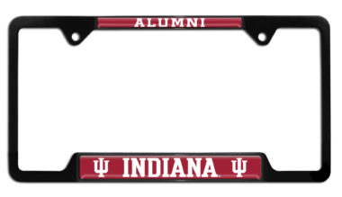 Indiana Alumni Open Black License Plate Frame