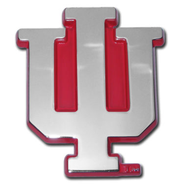 Indiana University Red Chrome Emblem