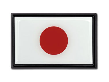 Japan Flag Black Metal Car Emblem