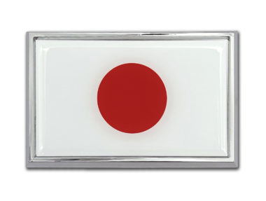 Japan Flag Chrome Metal Car Emblem
