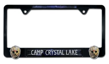 3D Jason Camp Crystal Lake Black Metal License Plate Frame