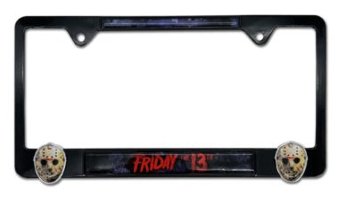 3D Friday the 13th Black Metal License Plate Frame image