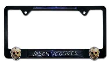 3D Jason Voorhees Black Metal License Plate Frame image