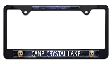 Jason Crystal Lake Black Metal Standard Size License Plate Frame