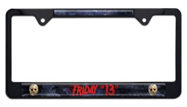 Jason Black Metal Standard Size License Plate Frame