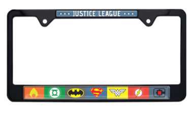 Justice League Color Black License Plate Frame