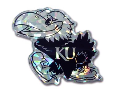 University of Kansas Silver 3D Reflective Decal