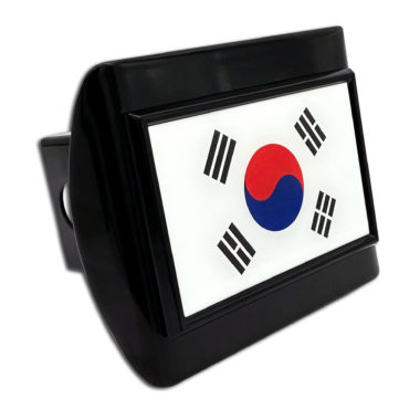 Korea Flag Black Hitch Cover