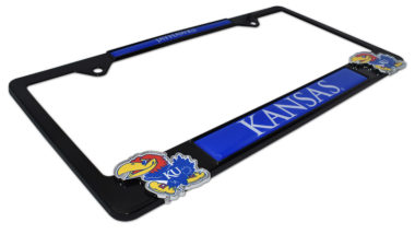 Kansas Jayhawks Black 3D License Plate Frame