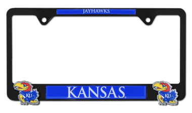 Kansas Jayhawks Black 3D License Plate Frame