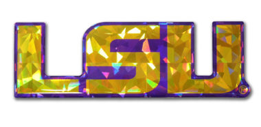 LSU Yellow 3D Reflective Domed Decal image