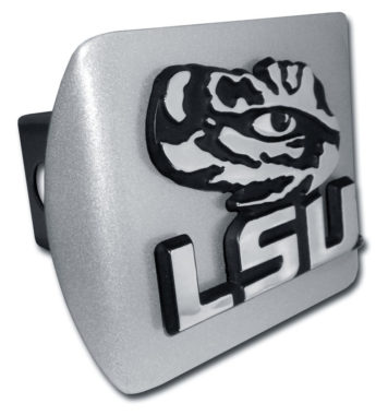 LSU Tiger Eye Brushed Hitch Cover