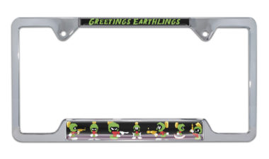 Marvin The Martian Open Chrome License Plate Frame image