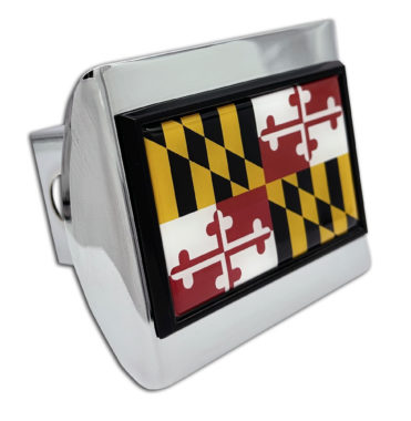 Maryland Flag Chrome Hitch Cover