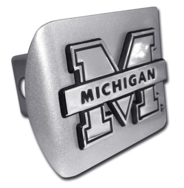 University of Michigan Banner  Brushed Hitch Cover