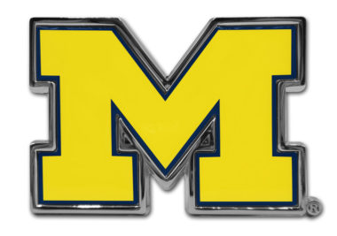 University of Michigan Yellow Chrome Emblem