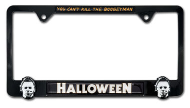 3D Halloween Boogeyman Black Metal License Plate Frame