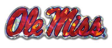 Ole Miss Red 3D Reflective Decal image