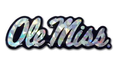 Ole Miss Silver 3D Reflective Decal