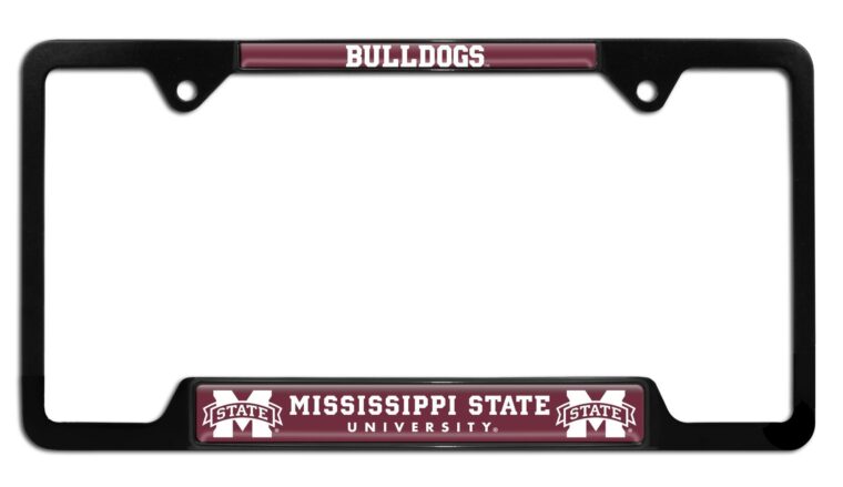 Mississippi State Bulldogs Black Open License Plate Frame