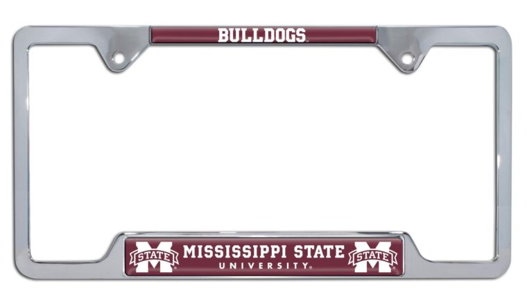 Mississippi State Bulldogs Chrome Open License Plate Frame