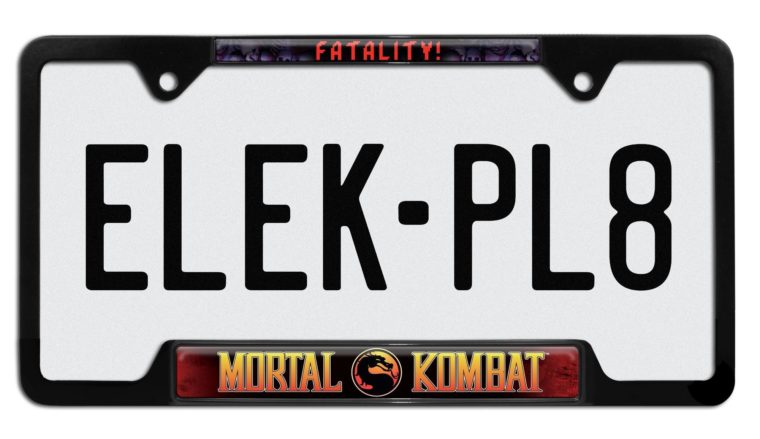 Mortal Kombat Fatality Black Open License Plate Frame