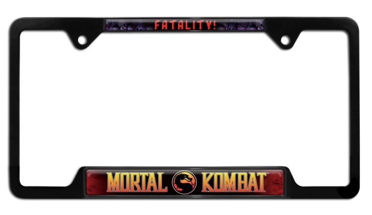 Mortal Kombat Fatality Black Open License Plate Frame