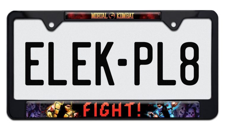 Mortal Kombat Fight Black Standard License Plate Frame
