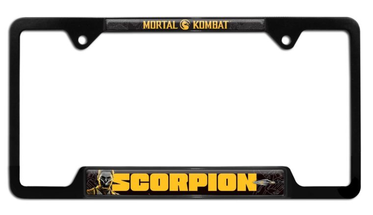 Mortal Kombat Scorpion Black Open License Plate Frame