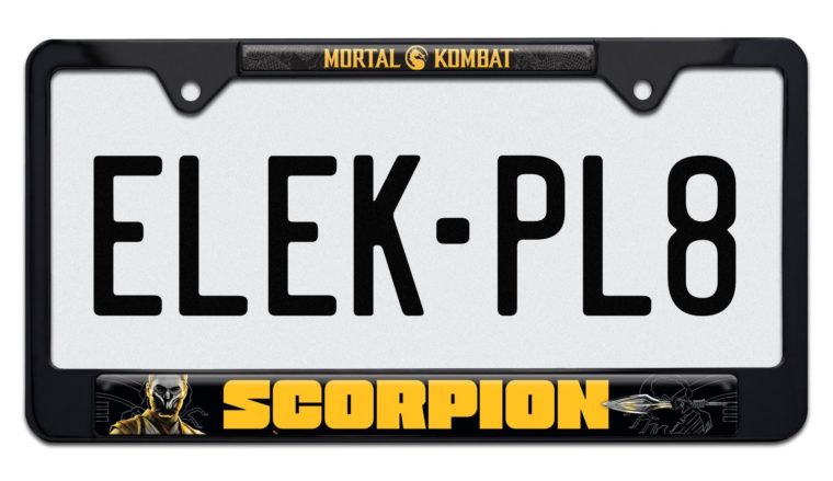 Mortal Kombat Scorpion Black Standard License Plate Frame