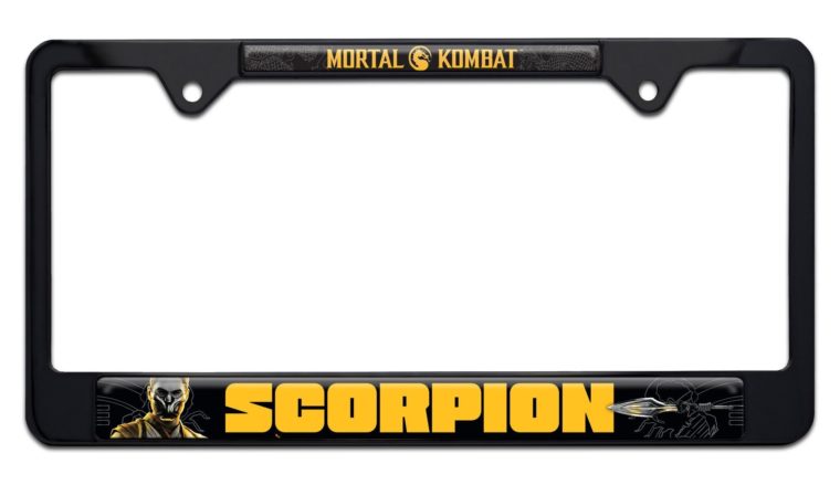 Mortal Kombat Scorpion Black Standard License Plate Frame