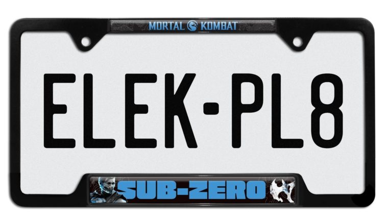 Mortal Kombat Sub-Zero Black Open License Plate Frame