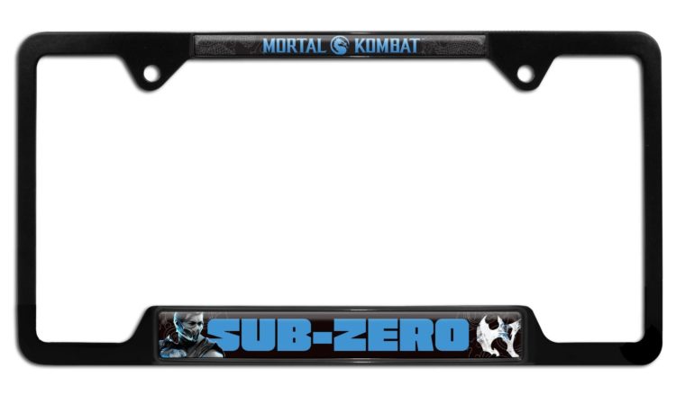Mortal Kombat Sub-Zero Black Open License Plate Frame
