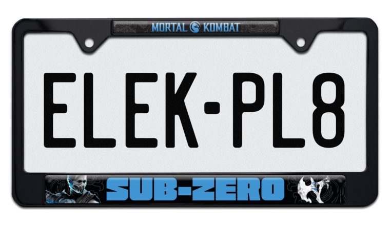 Mortal Kombat Sub-Zero Black Standard License Plate Frame