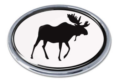 Moose White Chrome Emblem