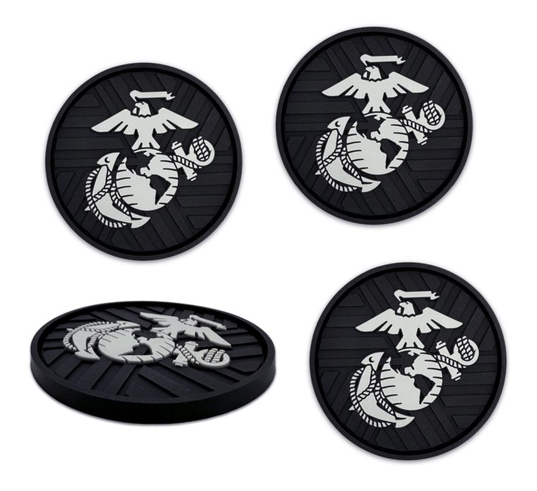Marines Silicone Car Coasters 4-Pack