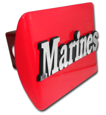 Marines Emblem on Red Hitch Cover