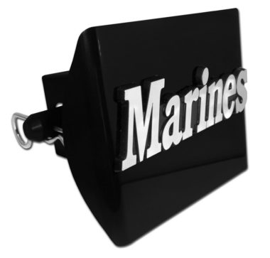 Marines Emblem on Black Plastic Hitch Cover image