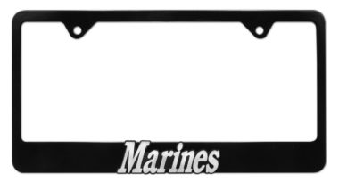 Marines Black License Plate Frame