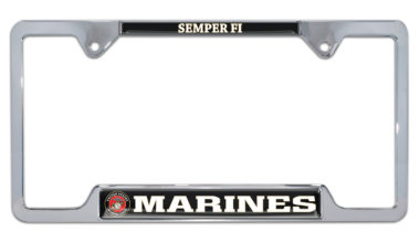Full-Color Marines Semper Fi Open License Plate Frame image