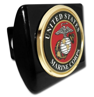 Marines Seal Emblem on Black Hitch Cover
