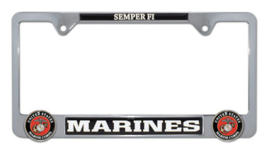Marines 3D Chrome Metal License Plate Frame