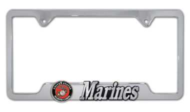 Marines 3D Chrome Metal Cutout License Plate Frame