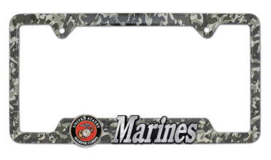 Marines 3D Camo Metal License Plate Frame image
