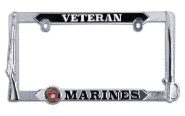 Marines Veteran 3D All Metal License Plate Frame